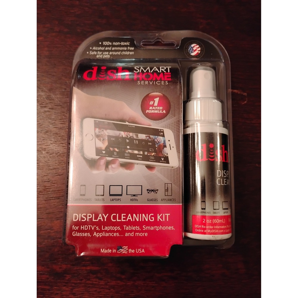 DISH Smart Home Services Display Cleaning Kit 2oz Spray & Microfiber Cloth New
